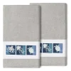 Linum Home Textiles Turkish Cotton Ava 2-pack Embellished Bath Towel Set -Camden Isle Sales Shop 4270950 Light Gray