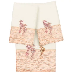 Linum Home Textiles Turkish Cotton Sofia 3-piece Embellished Bath Towel Set