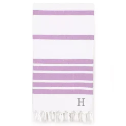 Linum Home Textiles Turkish Cotton Herringbone Personalized Pestemal Beach Towel