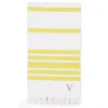 Linum Home Textiles Turkish Cotton Herringbone Personalized Pestemal Beach Towel