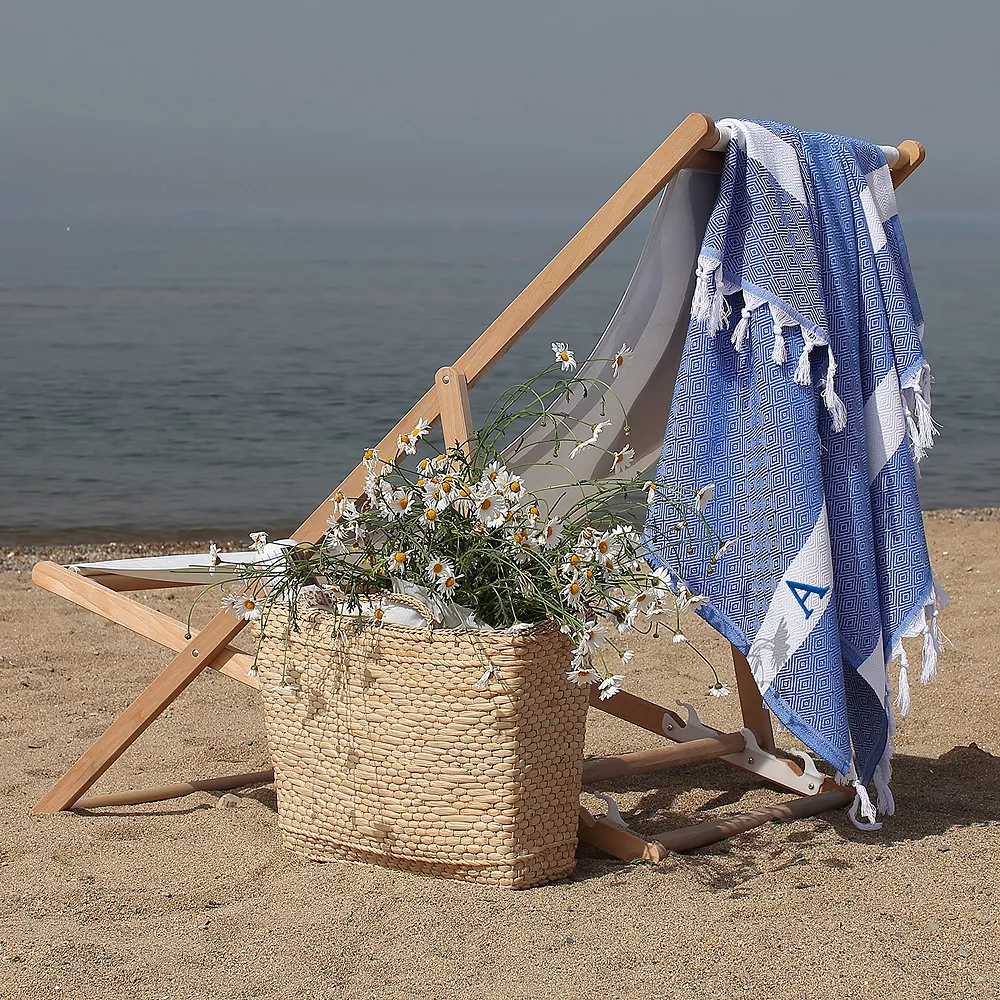 Linum Home Textiles Turkish Cotton Diamond Personalized Pestemal Beach Towel 4 Linum Home Textiles Turkish Cotton Diamond Personalized Pestemal Beach Towel - Image 2