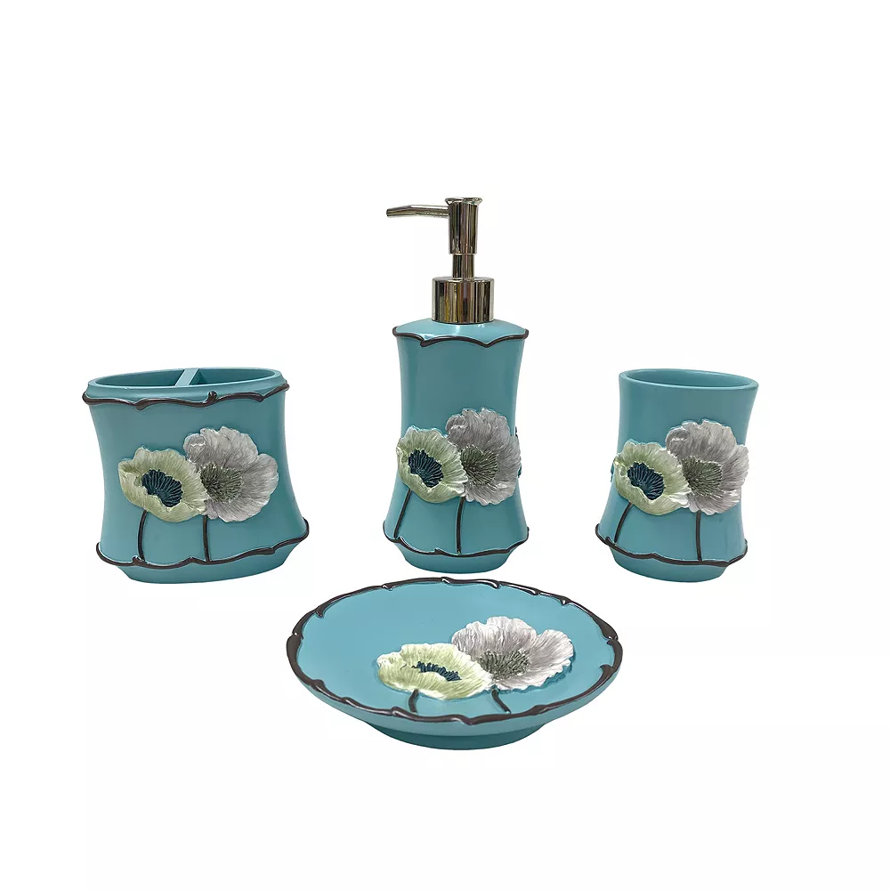 Popular Bath Poppy Fields 4-piece Bath Set 3 Popular Bath Poppy Fields 4-piece Bath Set
