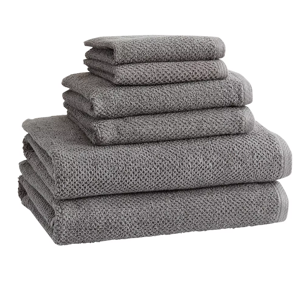 Great Bay Home Acacia Popcorn 6-Piece Cotton Towel Set 3 Great Bay Home Acacia Popcorn 6-Piece Cotton Towel Set