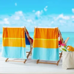 Great Bay Home 4-pack Velour Cabana Stripe Beach Towels -Camden Isle Sales Shop 4441527 ALT3