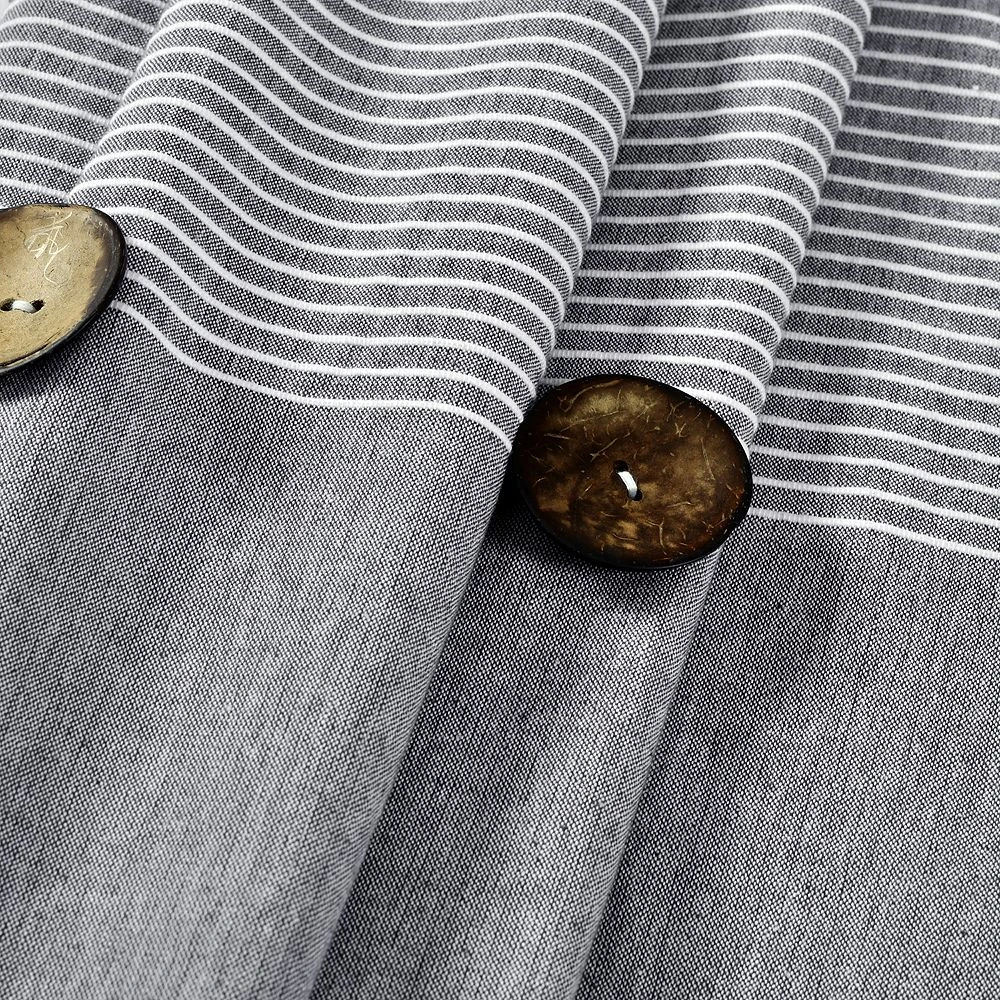 Lush Décor Lush Decor Farmhouse Button Stripe Shower Curtain 8 Lush Décor Lush Decor Farmhouse Button Stripe Shower Curtain - Image 6