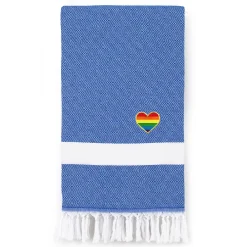 Linum Home Textiles Turkish Cotton Diamond Cheerful Rainbow Heart Pestemal Beach Towel -Camden Isle Sales Shop 4604262 ALT2