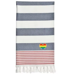 Linum Home Textiles Turkish Cotton Patriotic Cheerful Rainbow Heart Pestemal Beach Towel -Camden Isle Sales Shop 4604306 ALT2