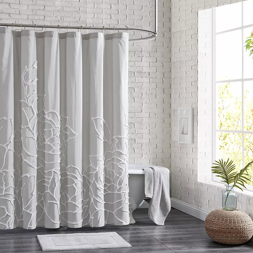 Peri Chenille Rose Shower Curtain 3 Peri Chenille Rose Shower Curtain
