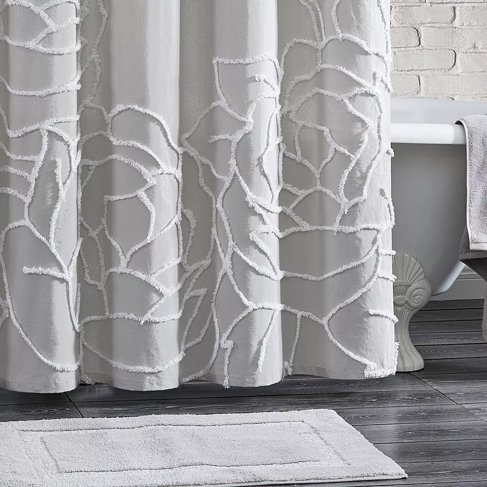 Peri Chenille Rose Shower Curtain 4 Peri Chenille Rose Shower Curtain - Image 2