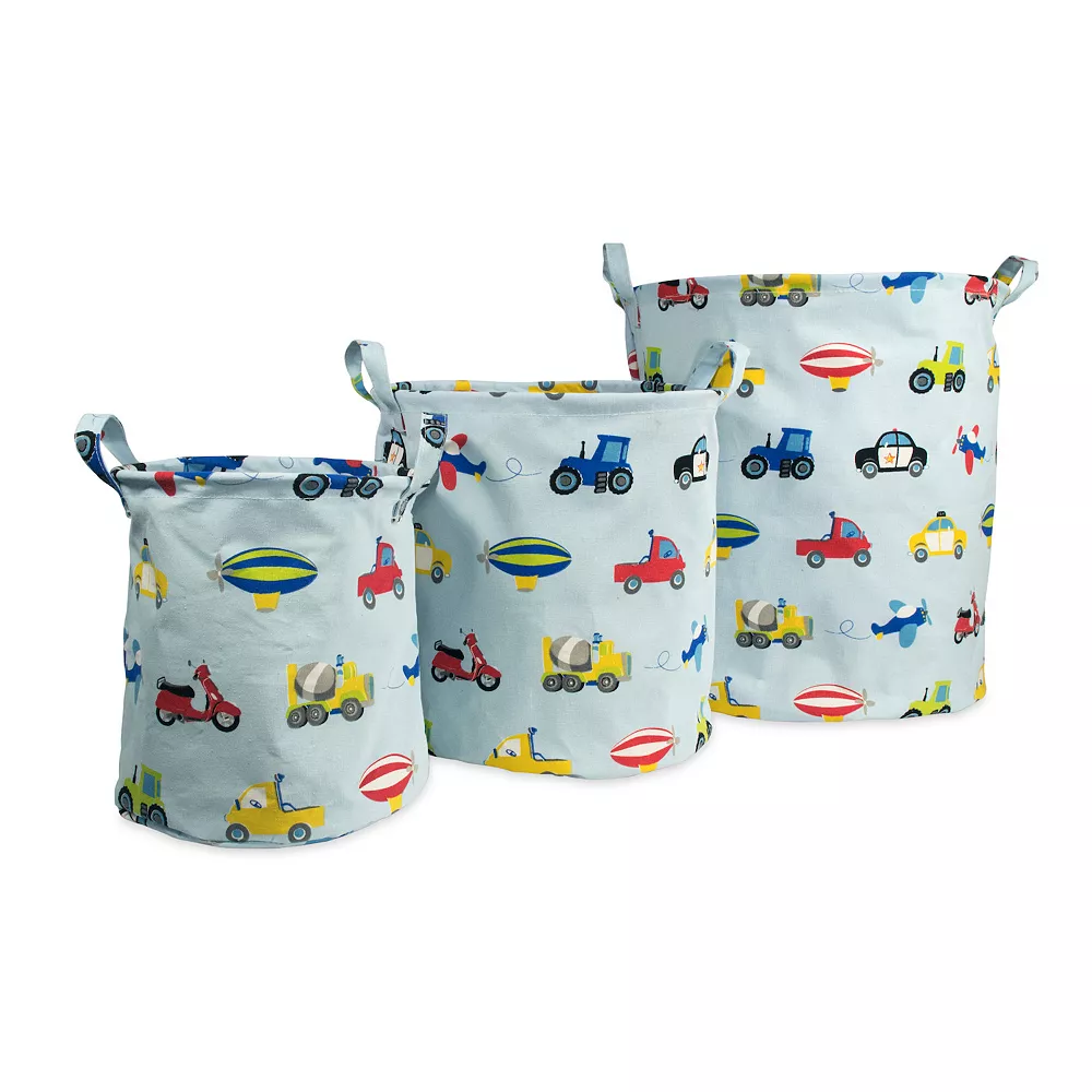 Dream Factory Trains And Trucks 3-Piece Storage Bins 3 Dream Factory Trains And Trucks 3-Piece Storage Bins