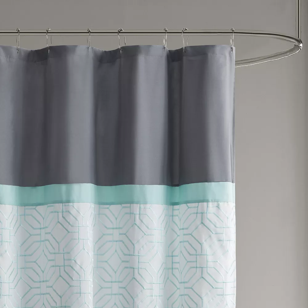 510 Design Shane Embroidered & Pieced Shower Curtain With Liner 5 510 Design Shane Embroidered & Pieced Shower Curtain With Liner - Image 3