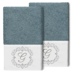 Linum Home Textiles Turkish Cotton Monica 2-packEmbellished Hand Towel Set