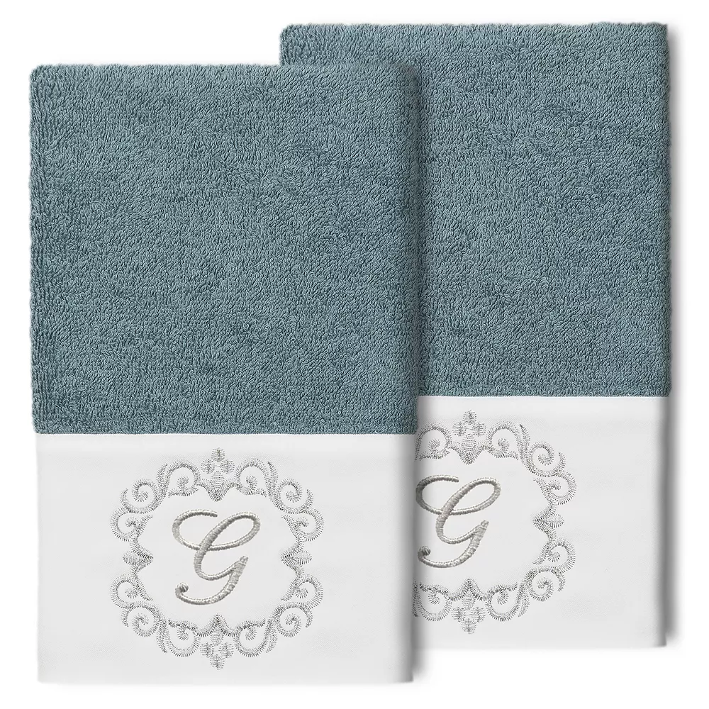 Linum Home Textiles Turkish Cotton Monica 2-packEmbellished Hand Towel Set 3 Linum Home Textiles Turkish Cotton Monica 2-packEmbellished Hand Towel Set