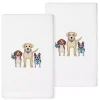 Linum Home Textiles Turkish Cotton Dogs Embroidered 2-pack Hand Towel Set -Camden Isle Sales Shop 5059138 White