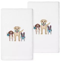 Linum Home Textiles Turkish Cotton Dogs Embroidered 2-pack Hand Towel Set
