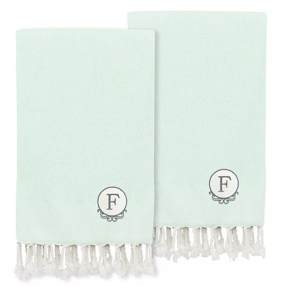 Linum Home Textiles Turkish Cotton Personalized Fun In Paradise Pestemal 2-pack Hand Towel Set 3 Linum Home Textiles Turkish Cotton Personalized Fun In Paradise Pestemal 2-pack Hand Towel Set