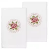 Linum Home Textiles Rosalee Embroidered Luxury Turkish 2-pack Cotton Hand Towels Set -Camden Isle Sales Shop 5159746 White