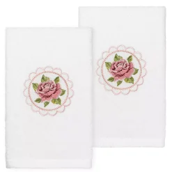 Linum Home Textiles Rosalee Embroidered Luxury Turkish 2-pack Cotton Hand Towels Set