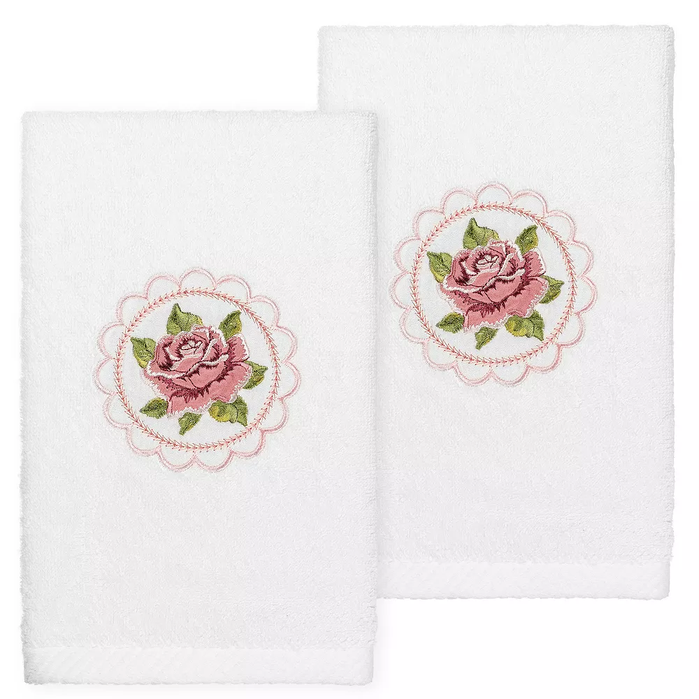 Linum Home Textiles Rosalee Embroidered Luxury Turkish 2-pack Cotton Hand Towels Set 3 Linum Home Textiles Rosalee Embroidered Luxury Turkish 2-pack Cotton Hand Towels Set