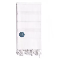 Linum Home Textiles Turkish Cotton Summer Fun Horoscope Libra Pestemal Beach Towel