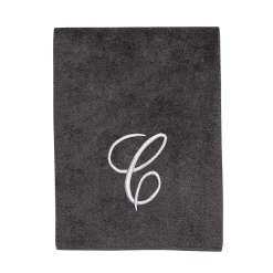 Avanti Premier Silver Script Monogram Bath Towel