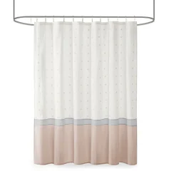 Madison Park Jojo Cotton Clipped Jacquard Shower Curtain
