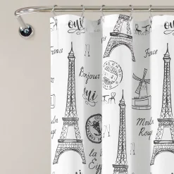 Lush Décor Lush Decor Paris Bonjour Shower Curtain 9 Lush Décor Lush Decor Paris Bonjour Shower Curtain -Camden Isle Sales Shop 5224516 ALT2