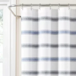 Lush Décor Lush Decor Stripe Woven Textured Yarn Dyed Shower Curtain -Camden Isle Sales Shop 5235080 ALT2