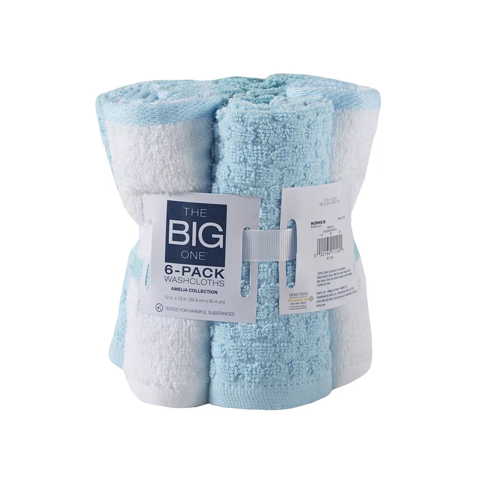 The Big One® Amelia 6-Pack Washcloth Set 3 The Big One® Amelia 6-Pack Washcloth Set