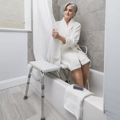 Drive Medical Splash Defense Senior Shower Transfer Bench With Curtain Guard -Camden Isle Sales Shop 5280438 ALT4