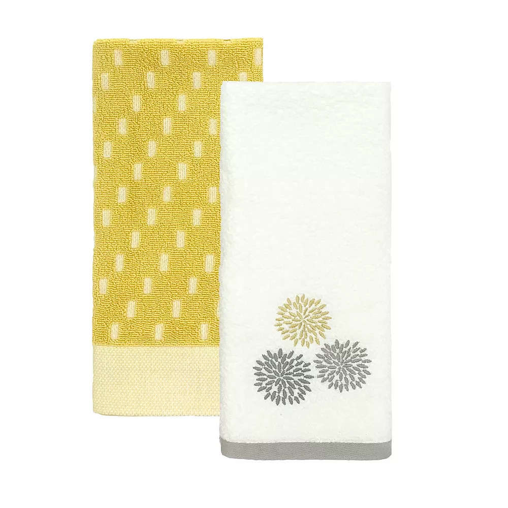 The Big One® Dahlia Embroidery 2-pack Hand Towel Set 3 The Big One® Dahlia Embroidery 2-pack Hand Towel Set
