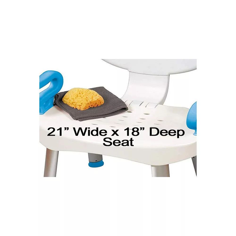 Carex E-Z Bath And Shower Seat With Handles - Shower Chair With Back For Elderly, Seniors, Handicap - Sturdy Frame - Supports Up To 300 Pounds 4 Carex E-Z Bath And Shower Seat With Handles - Shower Chair With Back For Elderly, Seniors, Handicap - Sturdy Frame - Supports Up To 300 Pounds - Image 2