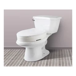Carex Health Brands Hinged Elongated Toilet Seat Riser, Adds 3.5 Inches Of Height To Toilet, 300 Pound Weight Capacity, Raised Toilet Seat, White -Camden Isle Sales Shop 5413681 ALT2