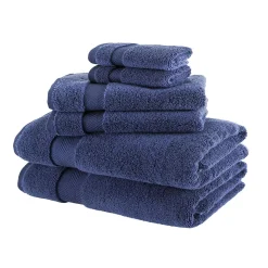 Towels Beyond Set Of Six Premium Becci Classic Turkish Towels, 2 Of Each, 30x54 Bath, 16x27 Hand, 12x12 Washcloth -Camden Isle Sales Shop 5487952 BLUE ALT1