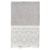 Linum Home Textiles Turkish Cotton Arian Cream Lace Embellished Hand Towel -Camden Isle Sales Shop 5499110 Light Gray