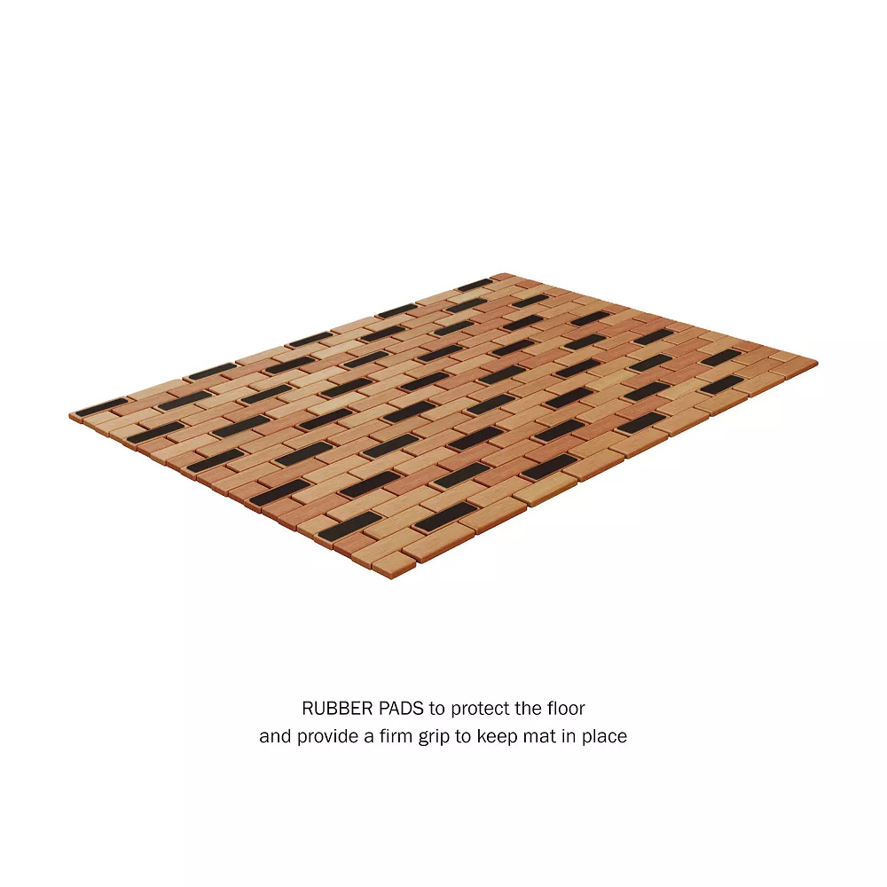 Hastings Home Bamboo Non-Slip Bath And Shower Mat 5 Hastings Home Bamboo Non-Slip Bath And Shower Mat - Image 3