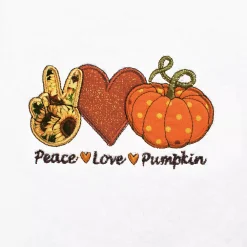 Linum Home Textiles Peace, Love, Pumpkin Embroidered Luxury Turkish Cotton Hand Towel -Camden Isle Sales Shop 5564366 ALT2