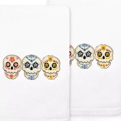 Linum Home Textiles Skulls Embroidered Luxury Turkish Cotton 2-pack Hand Towel Set 7 Linum Home Textiles Skulls Embroidered Luxury Turkish Cotton 2-pack Hand Towel Set -Camden Isle Sales Shop 5564377 ALT2