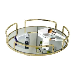 Home Details Modern Round Mirror Vanity Tray In Satin Gold -Camden Isle Sales Shop 5737287 ALT2