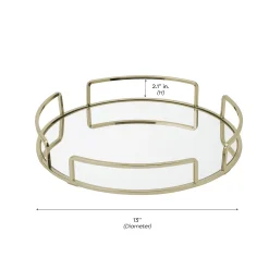 Home Details Modern Round Mirror Vanity Tray In Satin Gold -Camden Isle Sales Shop 5737287 ALT3