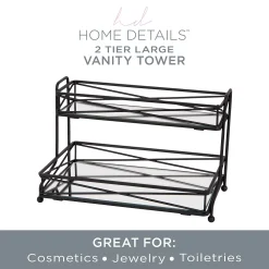 Home Details 2 Tier Vanity Tower In Matte Black -Camden Isle Sales Shop 5737289 ALT4