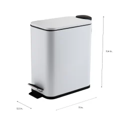 Simplify Slim Rectangular 5 Liter Pedal Trash Bin With Soft Close Lid -Camden Isle Sales Shop 5737363 ALT5