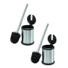 Bath Bliss 2 Pack Self Closing Lid Toilet Brush And Holder -Camden Isle Sales Shop 5739507