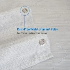 Elle Decor Jacquard Weave Diamond Design Shower Curtain -Camden Isle Sales Shop 5740068 ALT3