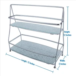 Elle Decor 2 Tier Hammered Mirror Vanity Tray Tower -Camden Isle Sales Shop 5740074 ALT4