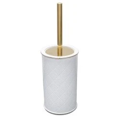 Elle Decor Embossed Ceramic Toilet Brush & Holder -Camden Isle Sales Shop 5740085 ALT4