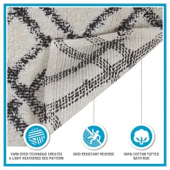 INK+IVY Ansel Geo Diamond Yarn Dyed Cotton Tufted Bath Rug -Camden Isle Sales Shop 5747262 ALT4