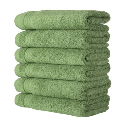 Classic Turkish Towels Genuine Cotton Soft Absorbent Amadeus Hand Towels 16x27 6 Piece Set