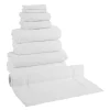 Classic Turkish Towels Genuine Cotton Soft Absorbent Arsenal 9 Piece Set With 2 Bath Towels, 2 Bath Sheets, 2 Hand Towels, 2 Washcloths, And A Bath Mat -Camden Isle Sales Shop 5857800 White