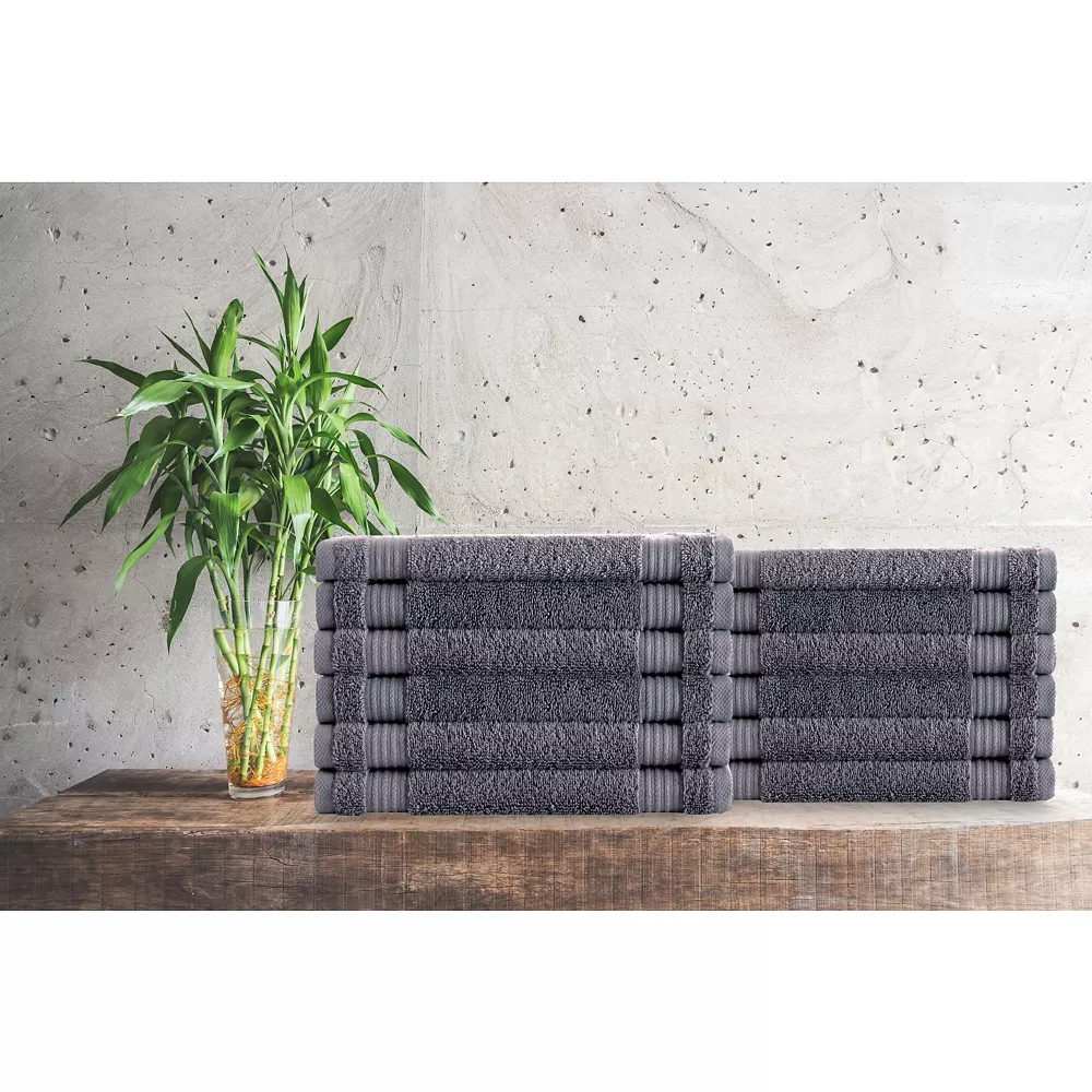 Classic Turkish Towels Genuine Cotton Soft Absorbent Amadeus Washcloths 12x12 12 Piece Set 4 Classic Turkish Towels Genuine Cotton Soft Absorbent Amadeus Washcloths 12x12 12 Piece Set - Image 2